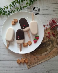 بستنی نارگیلی با روکش شکلات