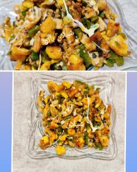 خوراک مرغ وقارچ پنیری