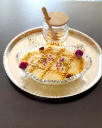 فرنی سیب و گلاب