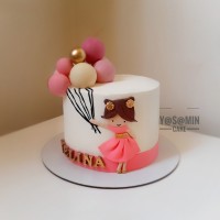 کیک دختر بادکنکی