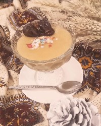 فرنی با شیره خرما با دستور خودم