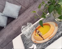 کیک کرمدار زعفرانی