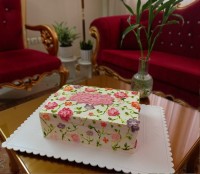 کیک با نقاشی بهاری برای روز معلم❤️