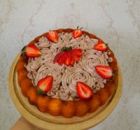 کیک وانیلی دورنگ،کراست پنیری شکلاتی