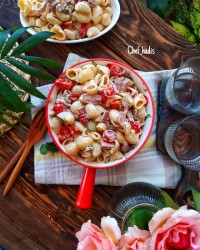 سالاد ماکارونی با ژامبون