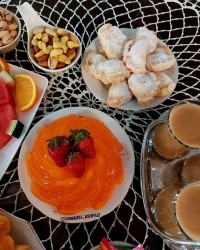 ژله پرتقال_قطاب عصرانه کنار بچه هام