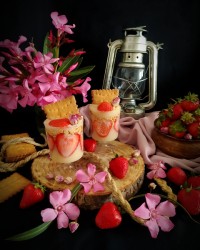 دسر بیسکویتی با پودینگ وانیلی