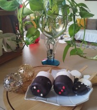 بستنی نارگیلی با روکش شکلات