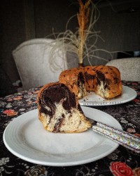 کیک دو رنگ (زبرا کیک)