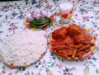 خورشت بامیه بامرغ