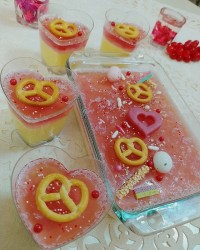 دسر ترکیبی ژله و پاناکوتا لیوانی