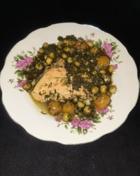 خورش گوجه سبز و نخود