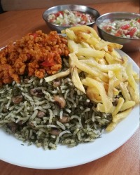 لوبیا پلو با شوید