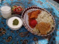 باقلاپلو با مرغ غذای نهار خانواده من ??