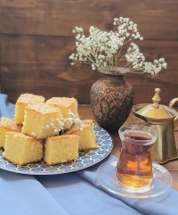 کیک ابری زعفرونی