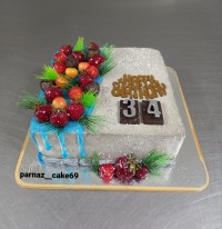 کیک مربع میوه