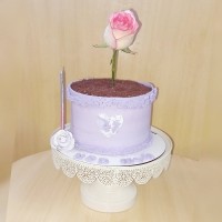 کیک طرح گلدان