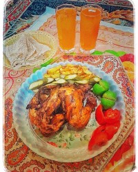 مرغ با مخلفات