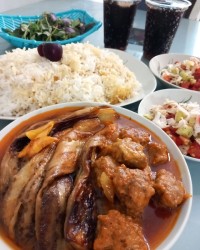 خورشت بادمجان با گوشت قل قلی