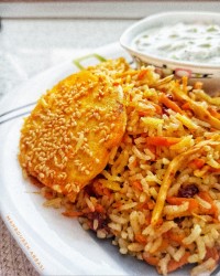 هویج پلو با مرغ