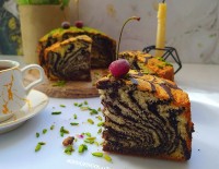 کیک زبرا (کیک دورنگ)