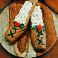 دیزاین سالاد الویه به شکل کفش