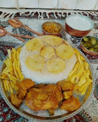 چلو مرغ زعفرانی