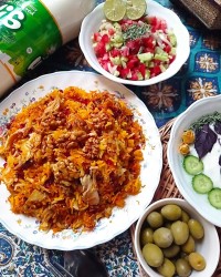 پلو مرغ مخلوط