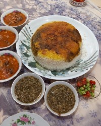 خوراک لوبیا چیتی گیاهی ورق بزن گلم