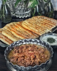 خوراک زبان با سس بشامل و قارچ