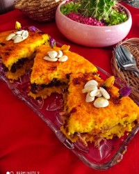 ته چین مرغ و کشمش