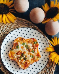 پیتزا مرغ وقارچ