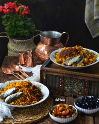 پلو بندری با تن ماهی