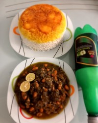 قرمه سبزی با مرغ ورق بزن دوست گلم