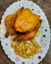 مرغ بریان زعفرانی بخار پز