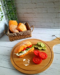 نان چاپاتا گوجه و فلفل