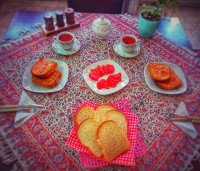 سوسیس تخم مرغ با نون تست