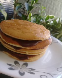 پنکیک صبحانه بچه ها♡