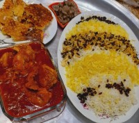 زرشک پلو بامرغ زعفرونی نهار روزجمعه