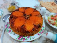 لوبیا پلو با ته دیگ سیب زمینی