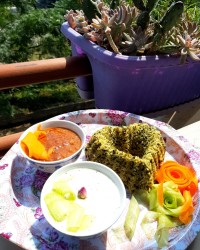 نعنا پلو نارگیلی+فسنجون عدس