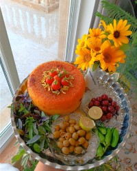 ته چین مرغ و بادمجان