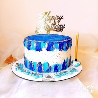 کیک آبی مردونه روکش مخصوص