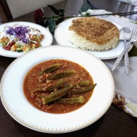 خورش بامیه با گوشت چرخ کرده
