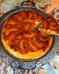 کیک برگردون هلو