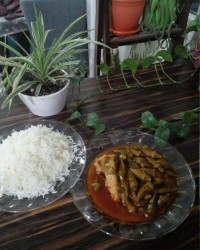 چلو خورشت بامیه.