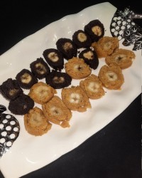 رولت حلوای موزی دو رنگ