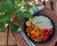 خوراک گل کلم و لوبیاسبز