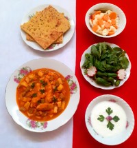 خوراک لوبیا سبزبامرغ