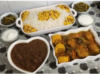 فسنجون خوراک مرغ زعفرونی